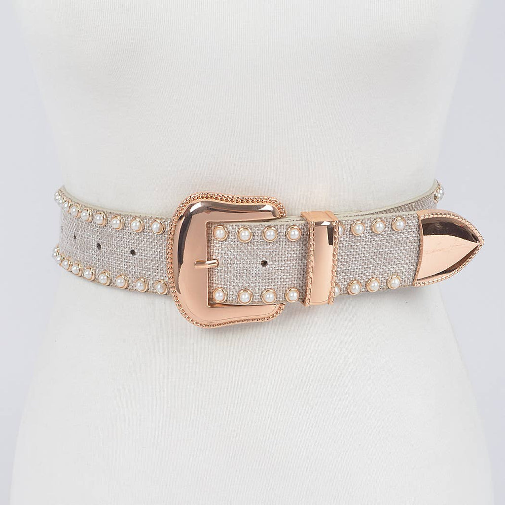 Linen Studded Belt