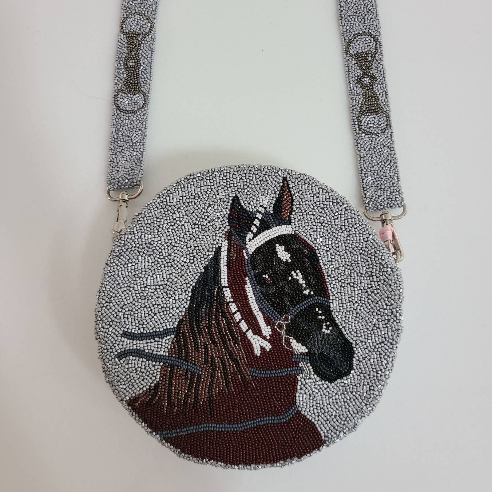 Horse Beaded Crossbody Bag