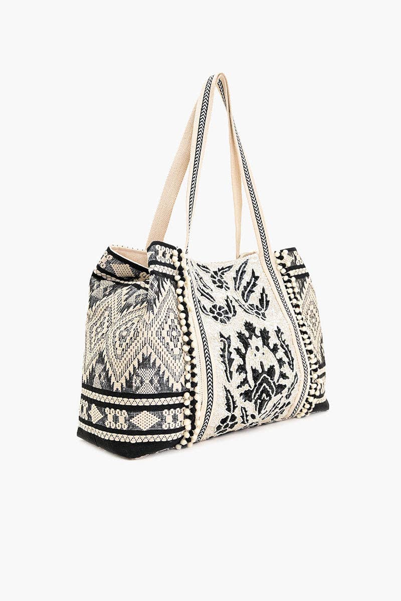 Black Beaded Tote