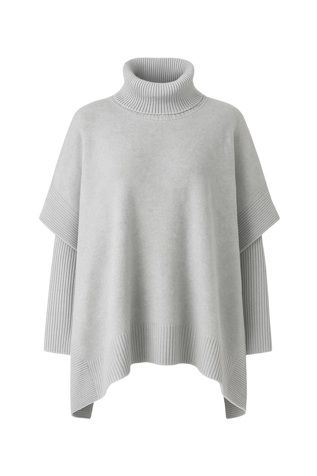 Knit Poncho Turtleneck