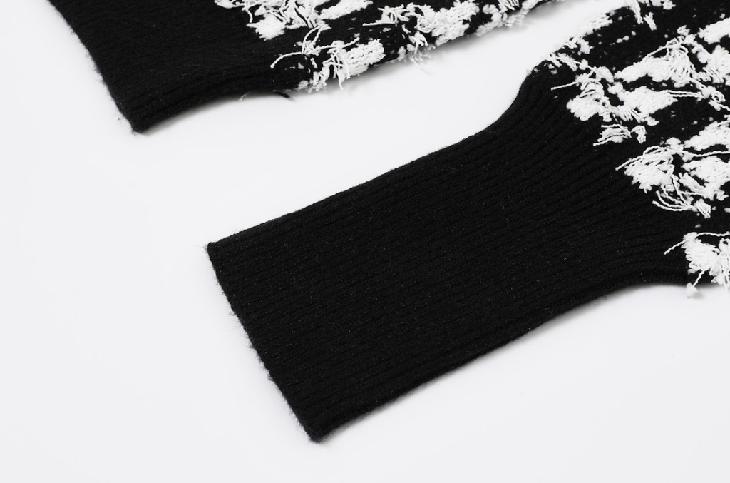 Houndstooth Textured Knit Cardigan