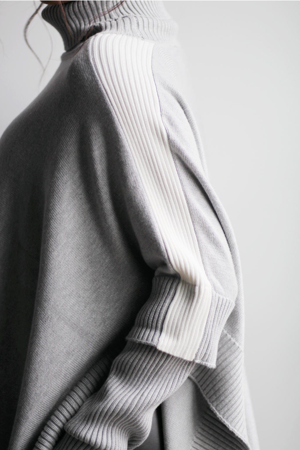 Knit Poncho Turtleneck