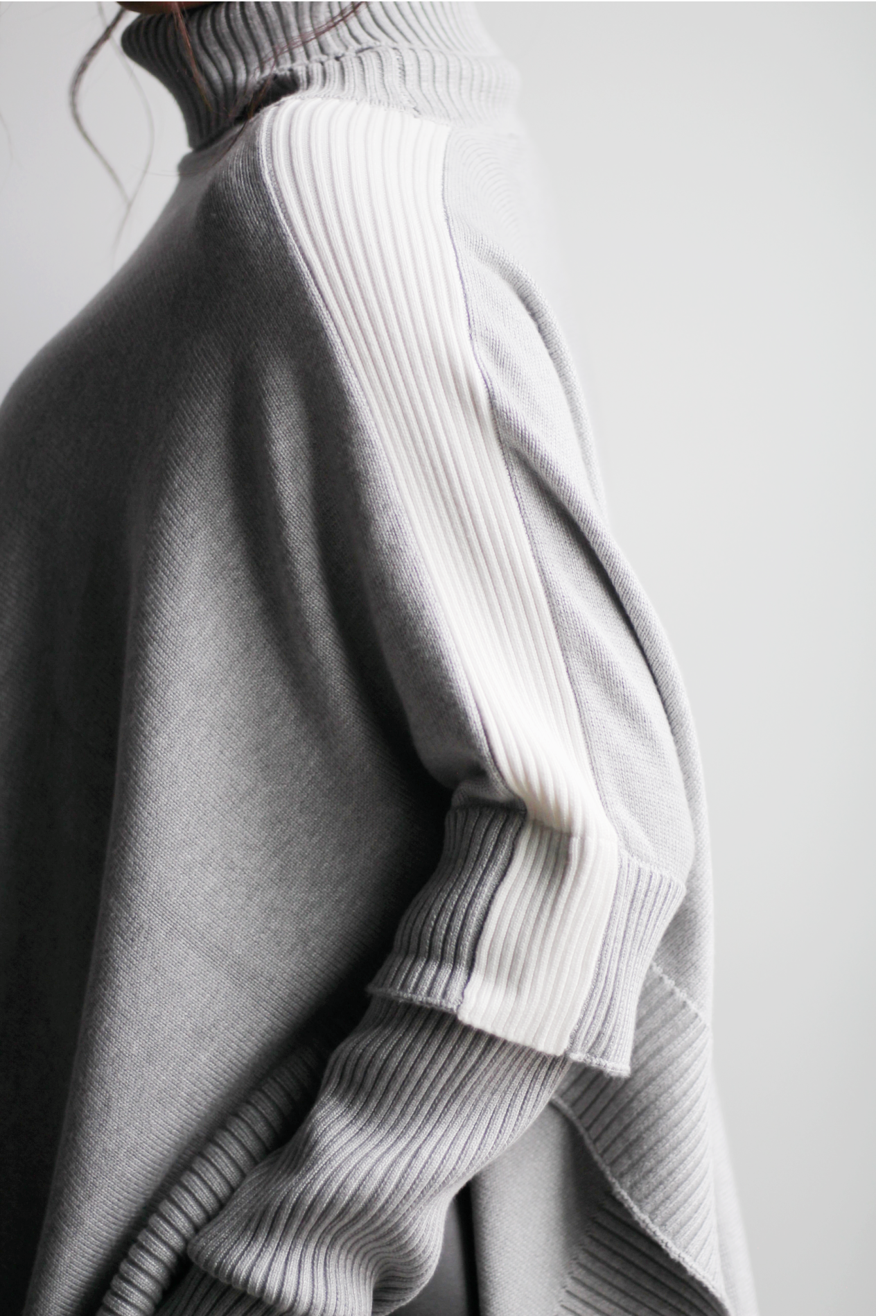 Knit Poncho Turtleneck