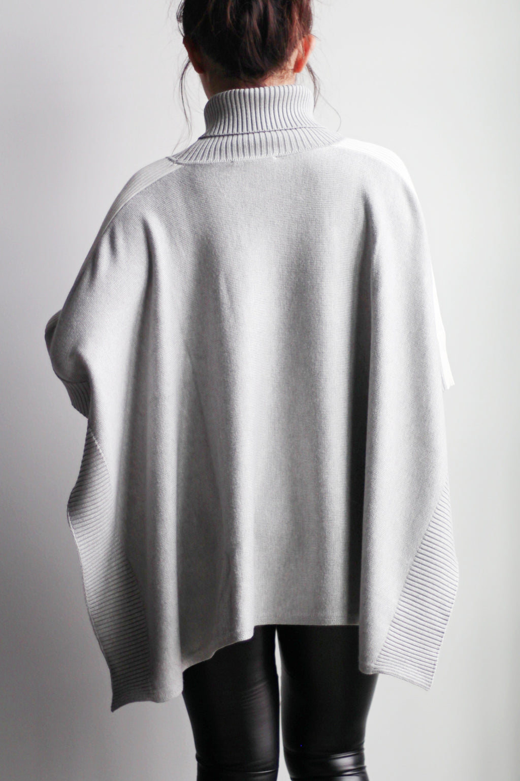 Knit Poncho Turtleneck