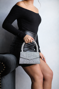Statement Rhinestone Top Handle Clutch Bag