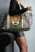 Forestry Leopard Embellished Tote
