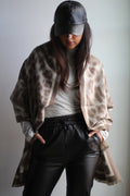 Leopard Scarf - Mauve/Cream