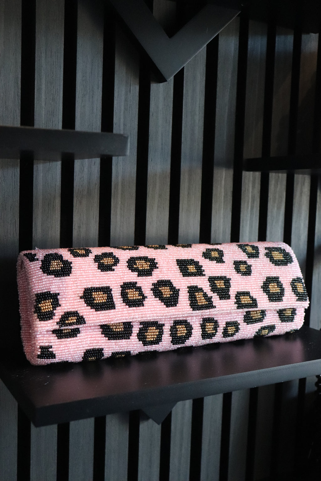 Leopard Pink Hardshell Clutch