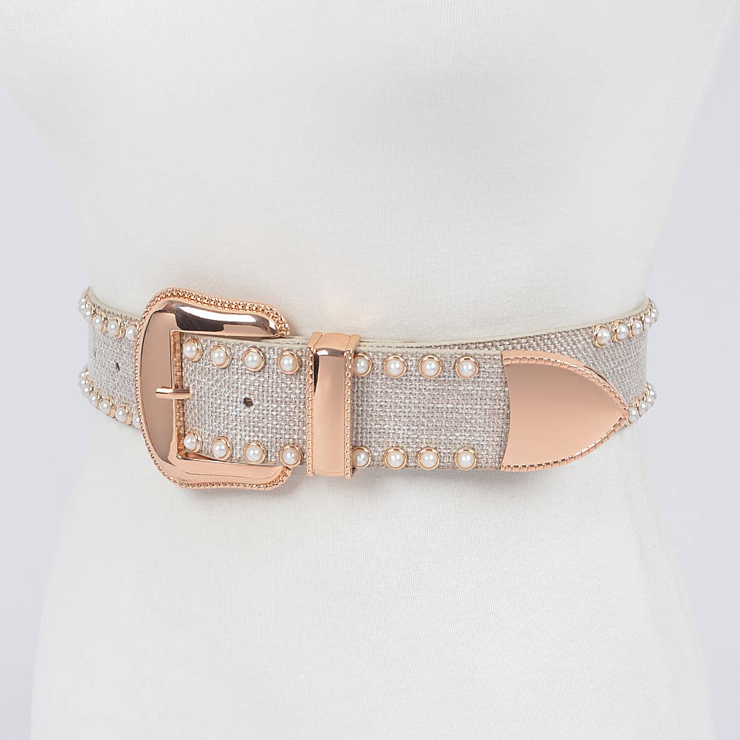 Linen Studded Belt