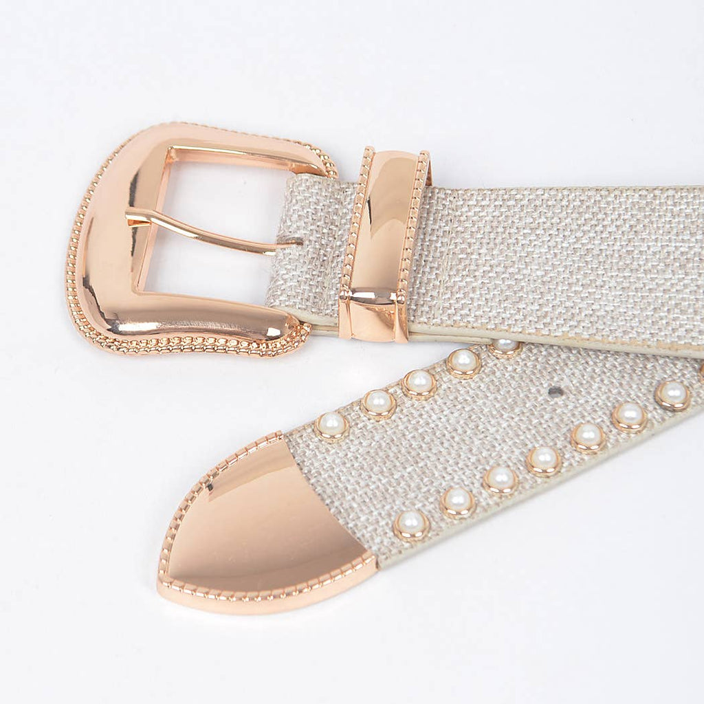 Linen Studded Belt
