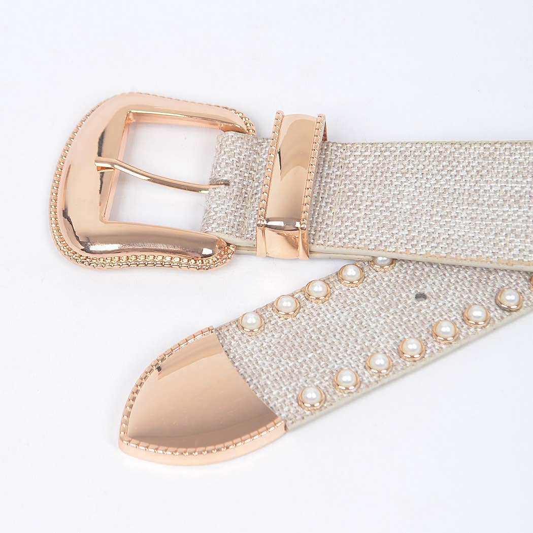 Linen Studded Belt