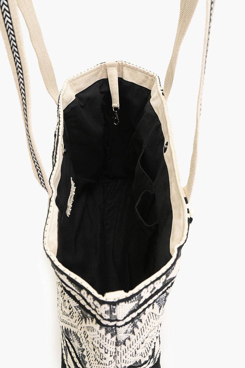 Black Beaded Tote